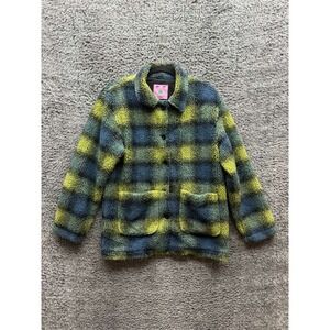 Unif Oversized Custom Plaid Fleece Vague Jacket Multicolor‎ Womens Size XS